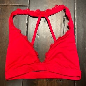 Victoria secret red lace bralette